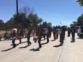 Colour Guard und Marching Band vorher ...