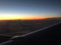 Sonnenuntergang über den Wolken auf'm Weg nach Portland