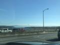 Mt Hood auf der Brcke ber den Columbia River nach Portland