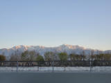 Saturday 1.4.2023 - Blick vom Hotel in Ontario, CA auf die Angeles Mountains ...